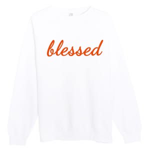 Blessed Orange Christian Premium Crewneck Sweatshirt