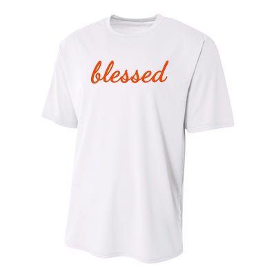 Blessed Orange Christian Youth Performance Sprint T-Shirt