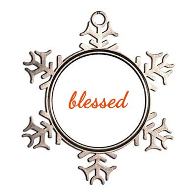 Blessed Orange Christian Metallic Star Ornament