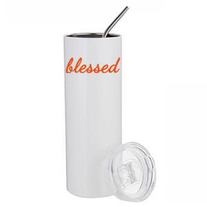 Blessed Orange Christian Stainless Steel Tumbler