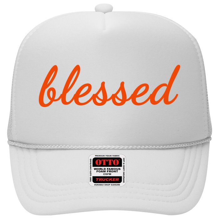 Blessed Orange Christian Trucker Hat