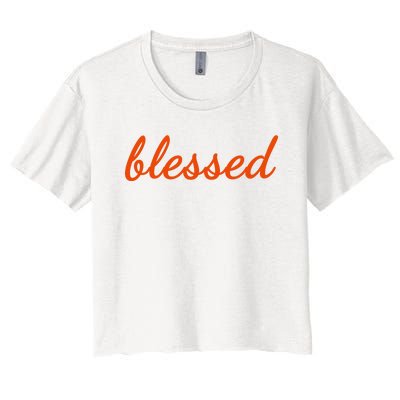 Blessed Orange Christian Women's Crop Top Tee