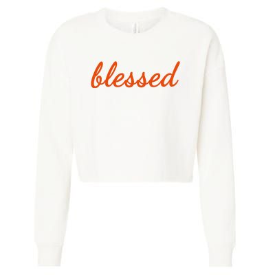 Blessed Orange Christian Cropped Pullover Crew