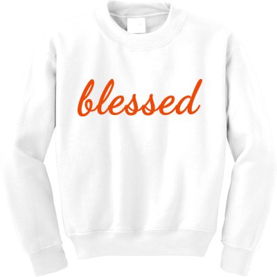 Blessed Orange Christian Kids Sweatshirt