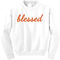 Blessed Orange Christian Kids Sweatshirt