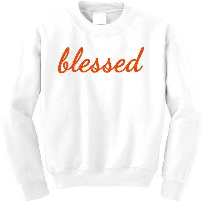 Blessed Orange Christian Kids Sweatshirt