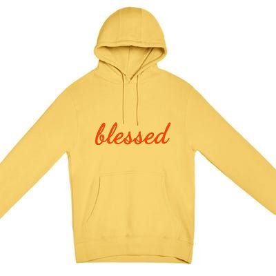 Blessed Orange Christian Premium Pullover Hoodie