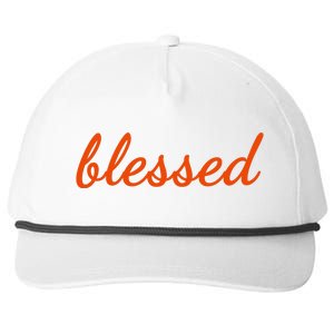 Blessed Orange Christian Snapback Five-Panel Rope Hat