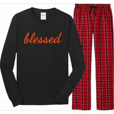 Blessed Orange Christian Long Sleeve Pajama Set