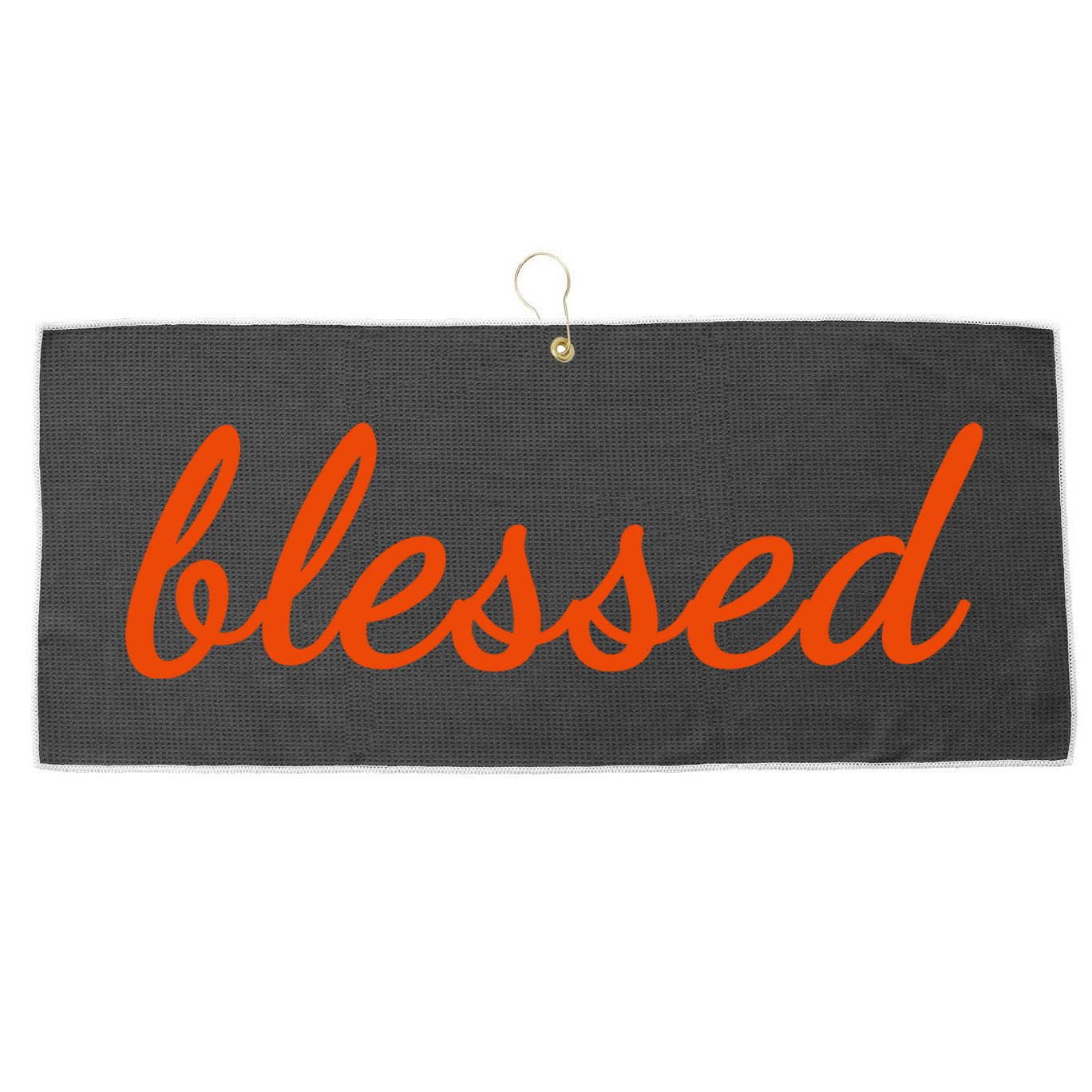 Blessed Orange Christian Large Microfiber Waffle Golf Towel
