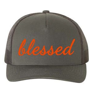 Blessed Orange Christian Yupoong Adult 5-Panel Trucker Hat