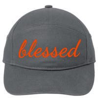 Blessed Orange Christian 7-Panel Snapback Hat