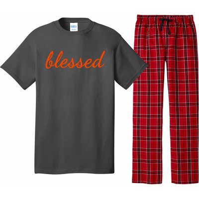 Blessed Orange Christian Pajama Set