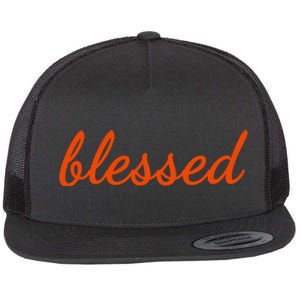 Blessed Orange Christian Flat Bill Trucker Hat