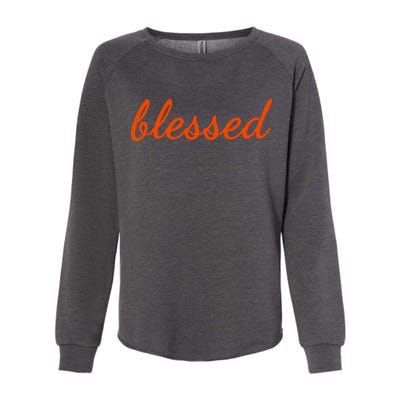 Blessed Orange Christian Womens California Wash Sweatshirt