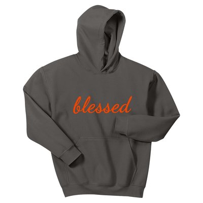 Blessed Orange Christian Kids Hoodie