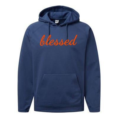 Blessed Orange Christian Performance Fleece Hoodie