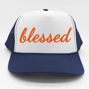 Blessed Orange Christian Trucker Hat