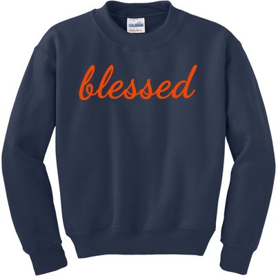 Blessed Orange Christian Kids Sweatshirt