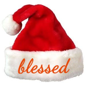 Blessed Orange Christian Premium Christmas Santa Hat