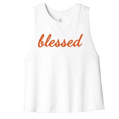 Blessed Orange Christian Women's Racerback Cropped Tank