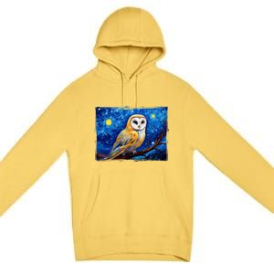 Barn Owl Colorful Bird Art Owl Van Gogh Owls Animals Owl Premium Pullover Hoodie