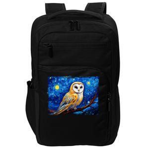 Barn Owl Colorful Bird Art Owl Van Gogh Owls Animals Owl Impact Tech Backpack