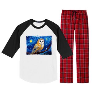 Barn Owl Colorful Bird Art Owl Van Gogh Owls Animals Owl Raglan Sleeve Pajama Set