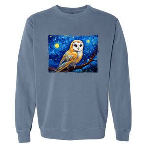 Barn Owl Colorful Bird Art Owl Van Gogh Owls Animals Owl Garment-Dyed Sweatshirt