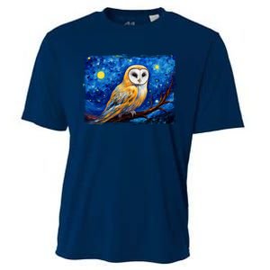 Barn Owl Colorful Bird Art Owl Van Gogh Owls Animals Owl Cooling Performance Crew T-Shirt