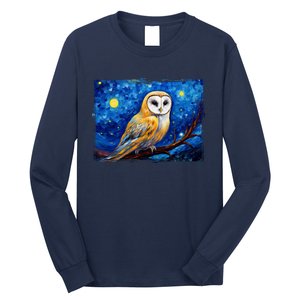 Barn Owl Colorful Bird Art Owl Van Gogh Owls Animals Owl Long Sleeve Shirt