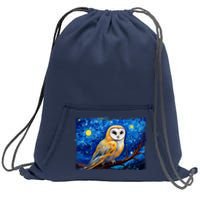 Barn Owl Colorful Bird Art Owl Van Gogh Owls Animals Owl Sweatshirt Cinch Pack Bag