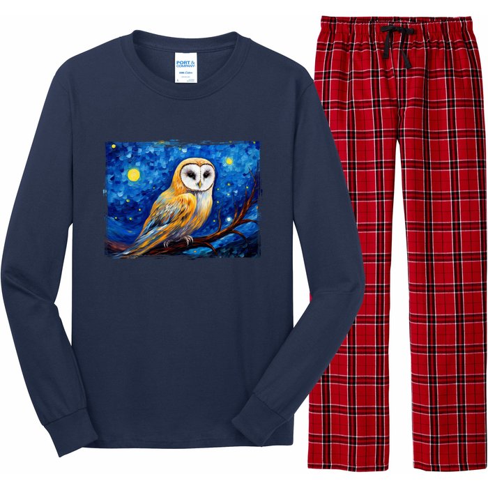 Barn Owl Colorful Bird Art Owl Van Gogh Owls Animals Owl Long Sleeve Pajama Set