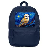 Barn Owl Colorful Bird Art Owl Van Gogh Owls Animals Owl 16 in Basic Backpack