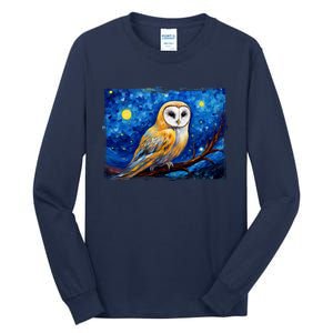 Barn Owl Colorful Bird Art Owl Van Gogh Owls Animals Owl Tall Long Sleeve T-Shirt