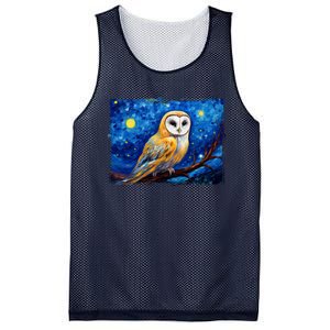 Barn Owl Colorful Bird Art Owl Van Gogh Owls Animals Owl Mesh Reversible Basketball Jersey Tank