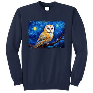 Barn Owl Colorful Bird Art Owl Van Gogh Owls Animals Owl Tall Sweatshirt