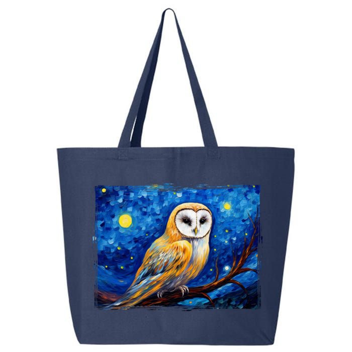 Barn Owl Colorful Bird Art Owl Van Gogh Owls Animals Owl 25L Jumbo Tote