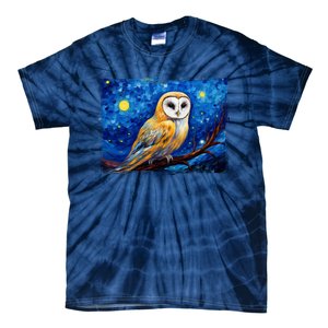 Barn Owl Colorful Bird Art Owl Van Gogh Owls Animals Owl Tie-Dye T-Shirt