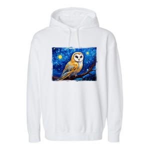 Barn Owl Colorful Bird Art Owl Van Gogh Owls Animals Owl Garment-Dyed Fleece Hoodie