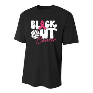 Block Out Cancer Volleyball Cancer Awareness Month Youth Performance Sprint T-Shirt