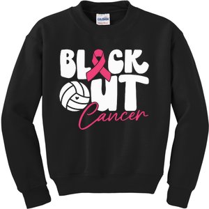 Block Out Cancer Volleyball Cancer Awareness Month Kids Sweatshirt