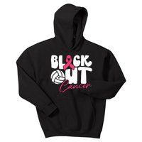 Block Out Cancer Volleyball Cancer Awareness Month Kids Hoodie