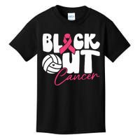 Block Out Cancer Volleyball Cancer Awareness Month Kids T-Shirt