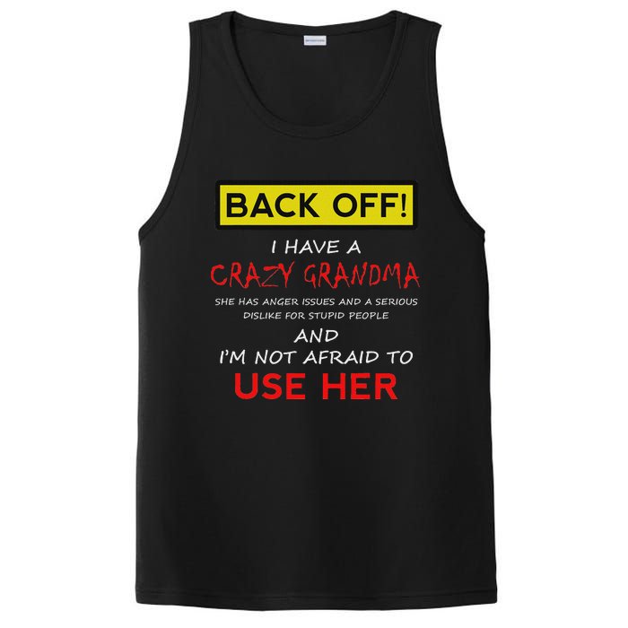 Back Off Crazy Grandma Grandson Granddaughter Funny Gifts PosiCharge Competitor Tank