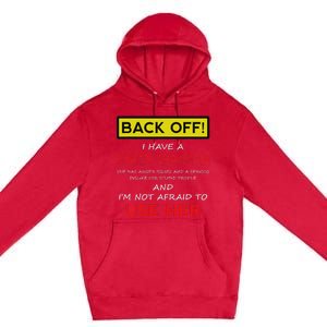 Back Off Crazy Grandma Grandson Granddaughter Funny Gifts Premium Pullover Hoodie