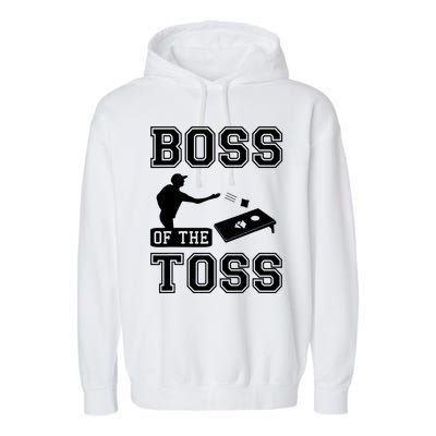 Boss Of Cornhole Game Garment-Dyed Fleece Hoodie