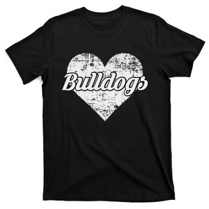 Bulldogs Over Distressed Heart Lawrence County T-Shirt