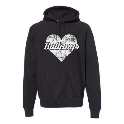 Bulldogs Over Distressed Heart Lawrence County Premium Hoodie