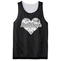 Bulldogs Over Distressed Heart Lawrence County Mesh Reversible Basketball Jersey Tank